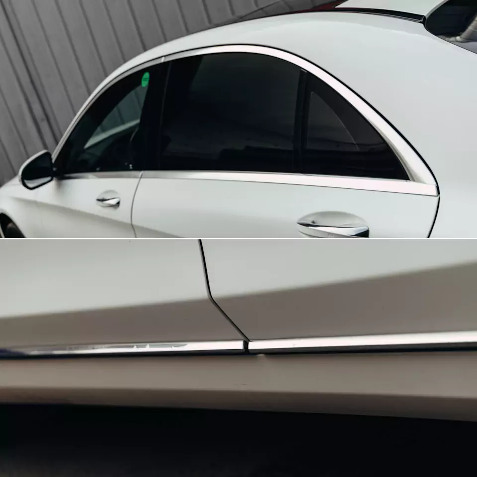 Выполнили полный антихром для Mercedes W222, произвели комплекс детейлинг-услуг и фирменный Шиномонтаж на вибростенде на стендах Hunter
